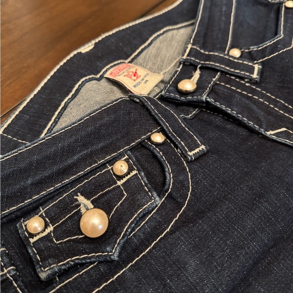 True Religion World Tour Billy Low Rise Pearl Button Denim Jeans Size 26 - Picture 5 of 10